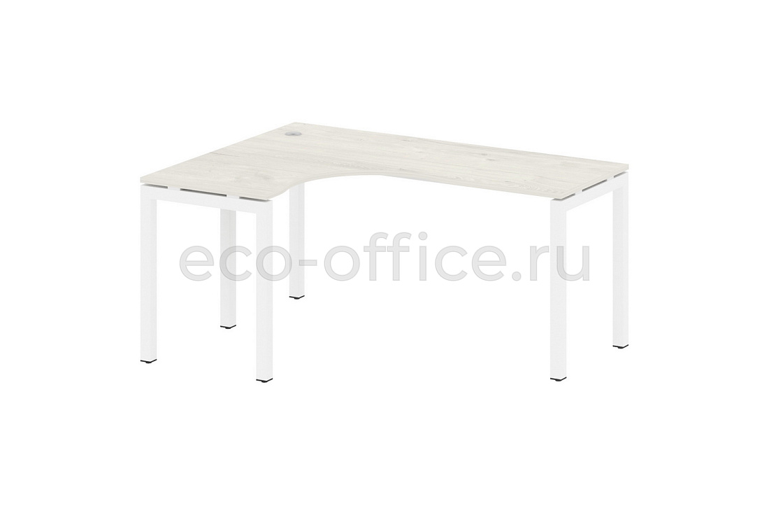 Стол криволинейный левый METAL SYSTEM QUATTRO 5x5 50БП.СА-4 Л Дуб Наварра / Белый металл купить в Москве