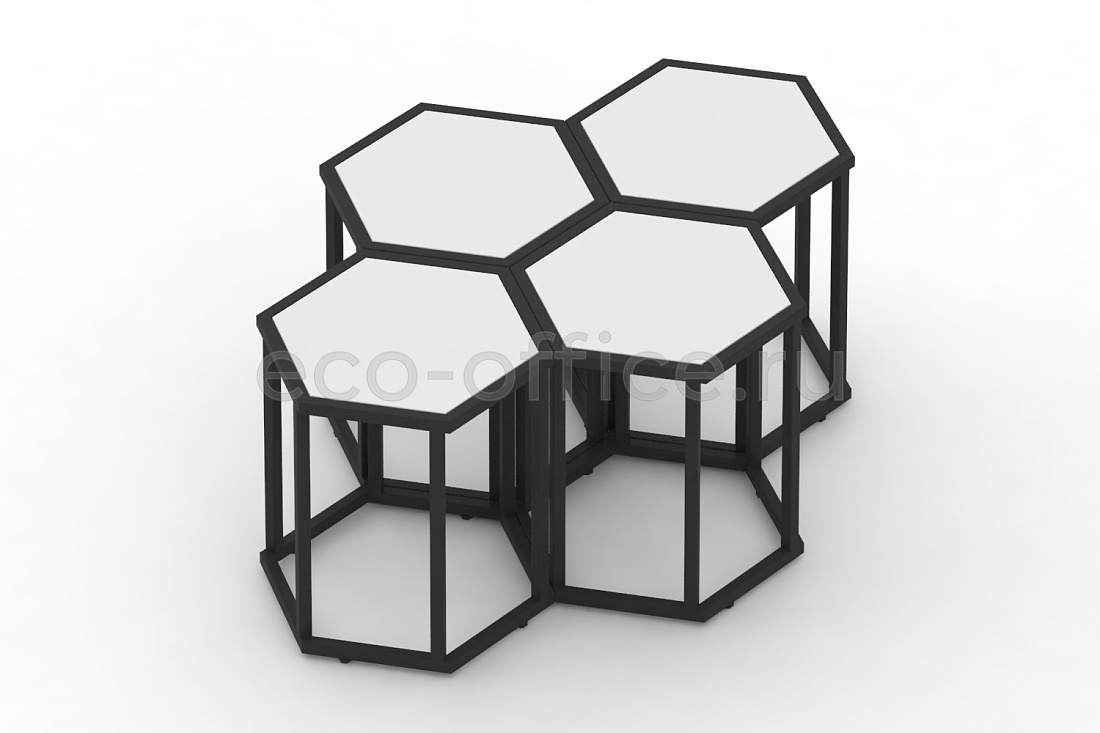 Стол журнальный HEX-450 Белый / Чёрный металл  стоимость