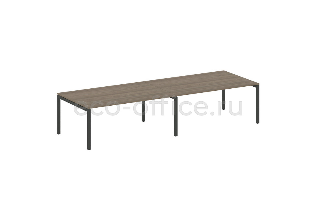 Стол переговорный (2 столешницы) METAL SYSTEM QUATTRO 5x5 50БП.ПРГ-2.5 Вяз Благородный / Антрацит металл   стоимость