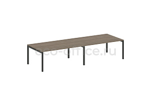 Стол переговорный (2 столешницы) METAL SYSTEM QUATTRO 5x5 50БП.ПРГ-2.5 Вяз Благородный / Антрацит металл фото