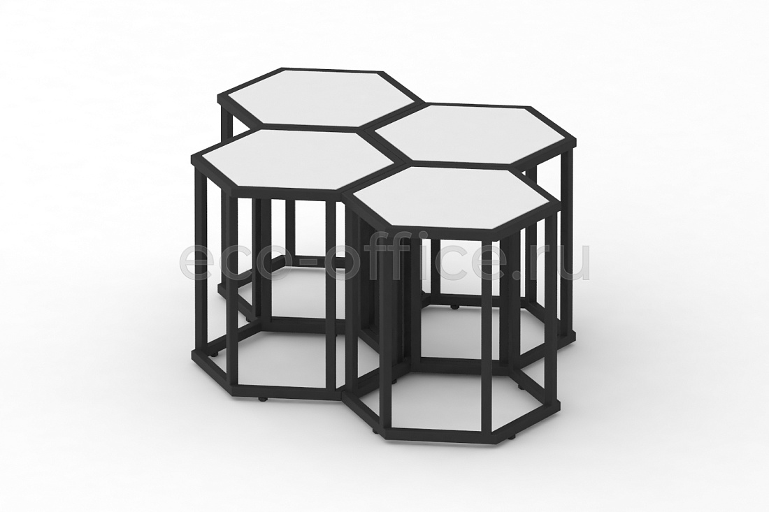 Стол журнальный HEX-450 Белый / Чёрный металл  стоимость