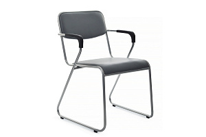Кресло RV Chair NIX PLUS OMKL-03 Серая экокожа / Хром металл фото
