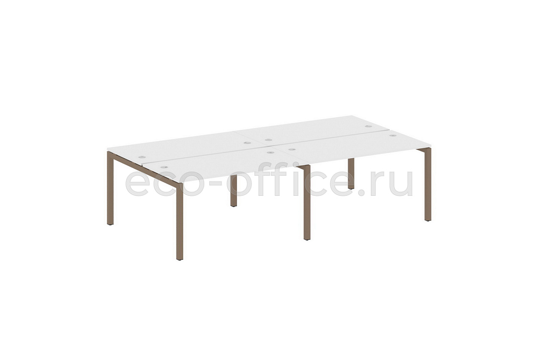 Рабочая станция на 4 рабочих места METAL SYSTEM QUATTRO 5x5 50БП.СМ-4.3 Белый / Мокко металл  стоимость