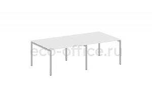 Стол переговорный (2 столешницы) METAL SYSTEM QUATTRO 4x4 40БП.ПРГ-2.2 Белый / Серый металл фото