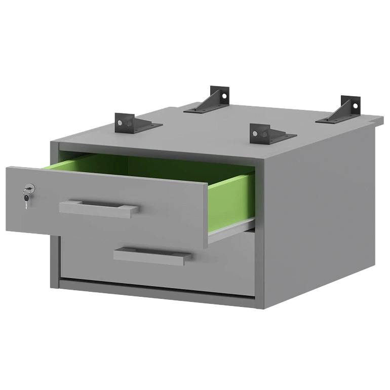 тумба подвесная для столов на м/каркасе гл.730 мм protech амт2-02м.73 серый фото