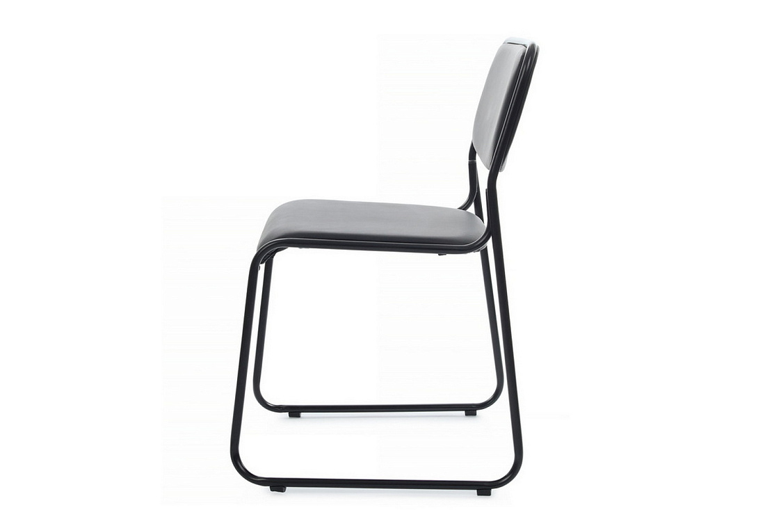кресло rv chair nix omkl-01b чёрная экокожа / чёрный металл фото