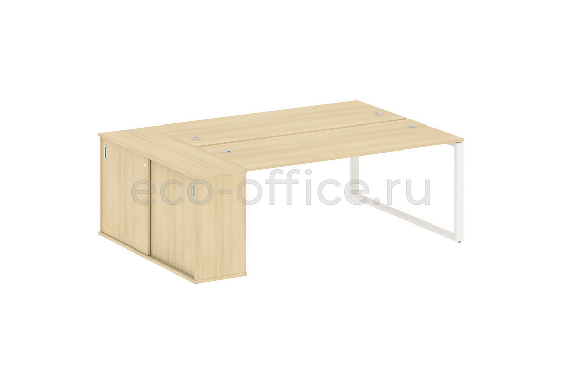 Рабочая станция с опорным шкафом-купе METAL SYSTEM STYLE БО.РС-СШК-1.5 Акация Лорка / Белый металл  стоимость