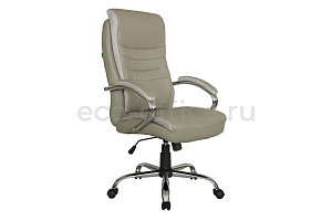 Кресло руководителя RV Chair HOOP 9131 Серо-бежевая экокожа фото