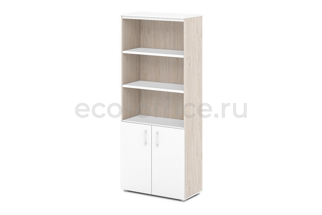 Шкаф для документов полузакрытый SENTIDA S-604 Белый / Дуб Верцаска светлый / Белый   стоимость