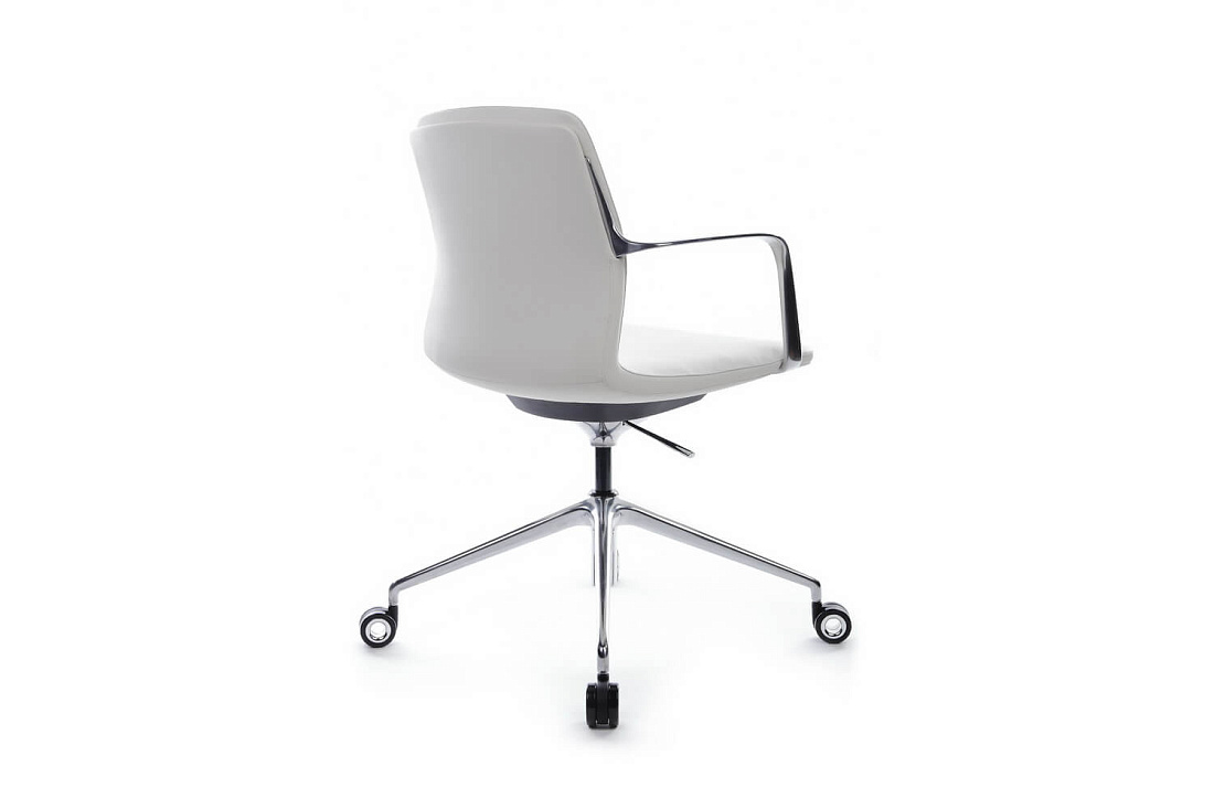 Конференц-кресло RV Design PLAZA-M FK004-B12 Белая кожа  стоимость