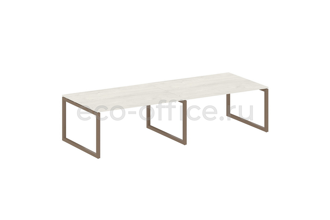 Стол переговорный (2 столешницы) METAL SYSTEM QUATTRO 5x5 50БО.ПРГ-2.4 Дуб Наварра / Мокко металл  стоимость