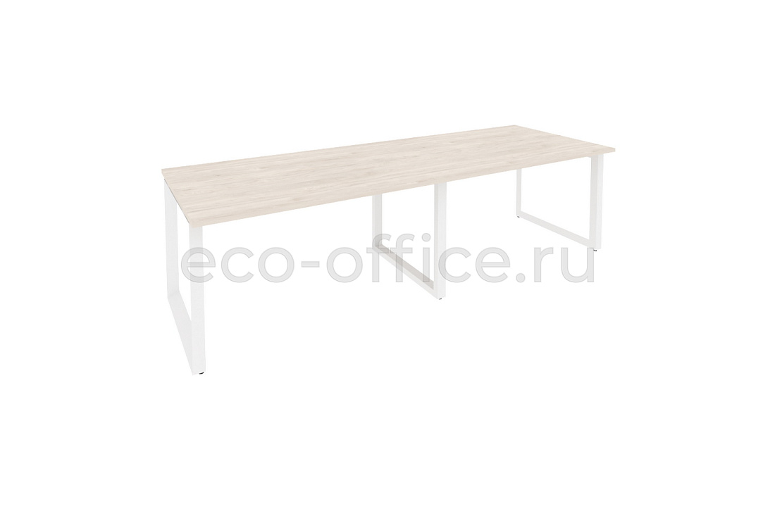 Стол переговорный (2 столешницы) ONIX O.MO-PRG-2.3 Денвер Светлый / Белый металл  купить в Москве