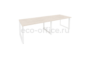 Стол переговорный (2 столешницы) ONIX O.MO-PRG-2.3 Денвер Светлый / Белый металл фото