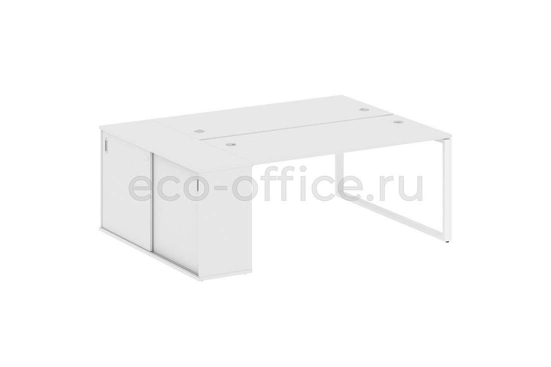 Рабочая станция с опорным шкафом-купе METAL SYSTEM STYLE БО.РС-СШК-1.4 Белый / Белый металл  стоимость