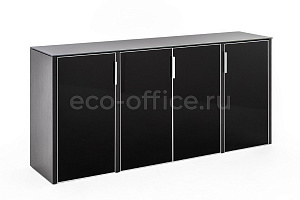 Шкаф низкий 4 двери GALA NEWCRE4/899 CRVt BLACK GLASS фото