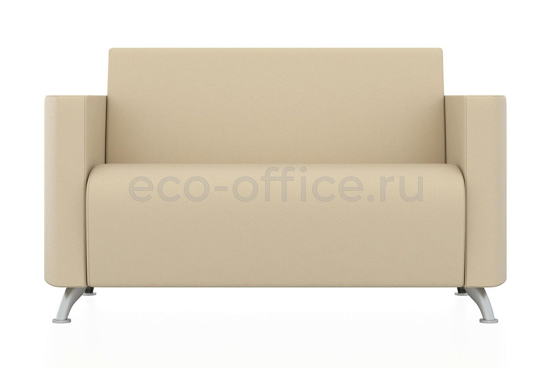 Двухместный диван СИТИ экокожа Euroline 907 Кремово-белый купить в Москве