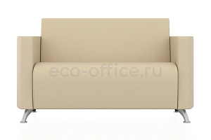 Двухместный диван СИТИ экокожа Euroline 907 Кремово-белый фото