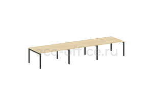 Стол переговорный (3 столешницы) METAL SYSTEM QUATTRO 5x5 50БП.ПРГ-3.4 Акация Лорка / Антрацит металл фото