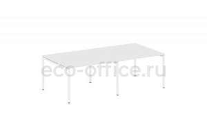 Стол переговорный (2 столешницы) METAL SYSTEM QUATTRO 4x4 40БП.ПРГ-2.2 Белый / Белый металл фото
