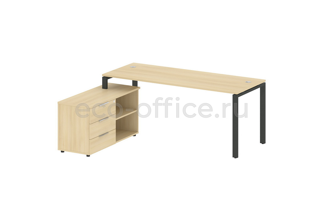Рабочая станция с опорной тумбой METAL SYSTEM STYLE БП.РС-СТС-2.5 (L) Акация Лорка / Антрацит металл  стоимость