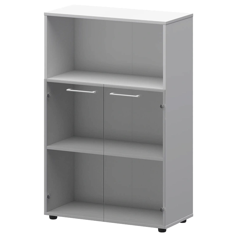 шкаф средний с нишей со стеклом protech смш38.28s(б) белый фото