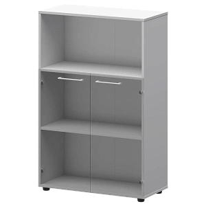 Шкаф средний с нишей со стеклом Protech СМШ38.28S(Б) Белый фото