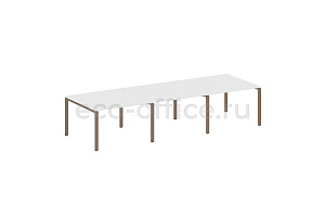 Стол переговорный (3 столешницы) METAL SYSTEM STYLE БП.ПРГ-3.2 Белый / Мокко металл фото