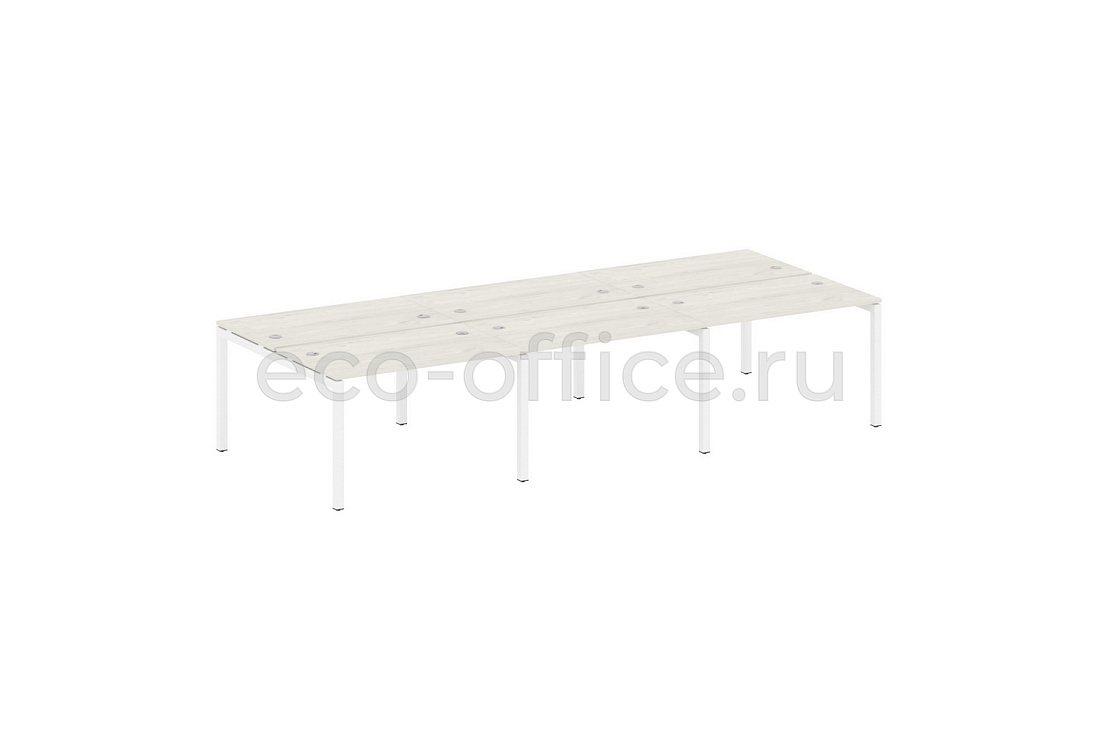 Рабочая станция на 6 рабочих мест METAL SYSTEM QUATTRO 5x5 50БП.СМ-6.2 Дуб Наварра / Белый металл  стоимость