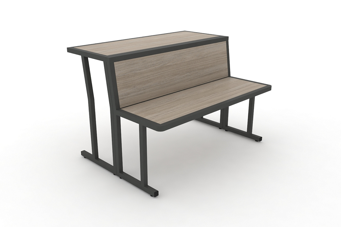 Комплект скамья со столом DESK DKN-1100LS Дуб Аттик / Антрацит Металл  стоимость