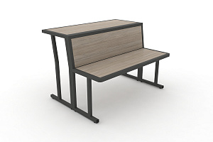 Комплект скамья со столом DESK DKN-1100LS Дуб Аттик / Антрацит металл фото