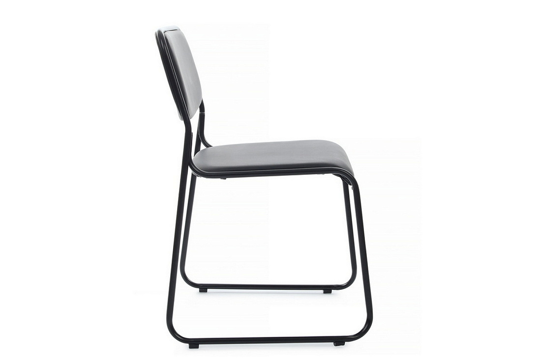 кресло rv chair nix omkl-01b чёрная экокожа / чёрный металл фото