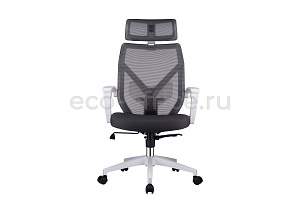 Кресло RV Chair OLIVER W-203 AC Белый пластик / Серая сетка фото
