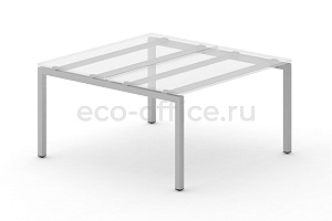 Металлокаркас на П-образных опорах 50x50 для рабочей станции 1000*1475 Серый металл фото