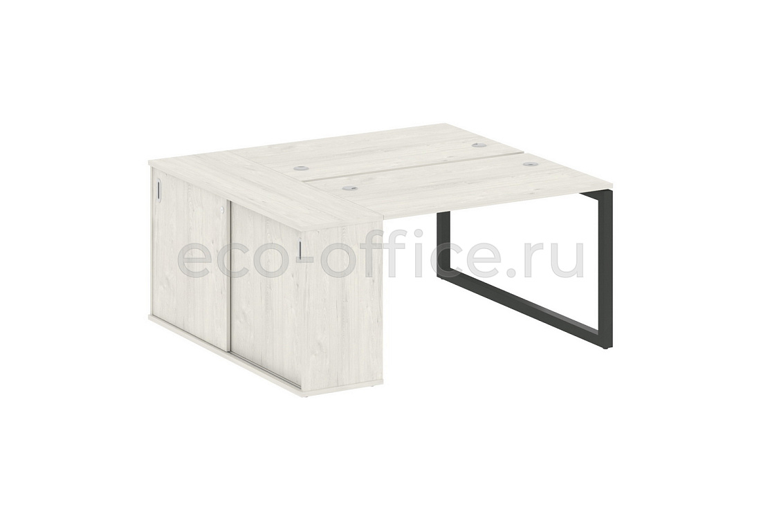 Рабочая станция с опорным шкафом-купе METAL SYSTEM QUATTRO 5x5 50БО.РС-СШК-1.2 Дуб Наварра / Антрацит металл   стоимость