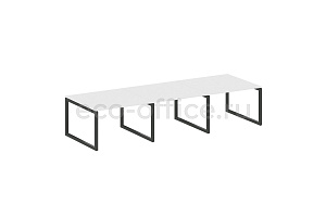 Стол переговорный (3 столешницы) METAL SYSTEM QUATTRO 5x5 50БО.ПРГ-3.2 Белый / Антрацит металл фото