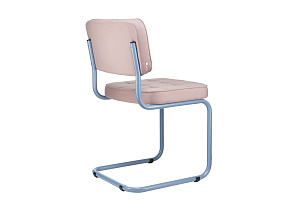Конференц-кресло ECO-CHAIR COLOMBO Comfort CLM-05 Розовый велюр / Синий пудровый металл фото