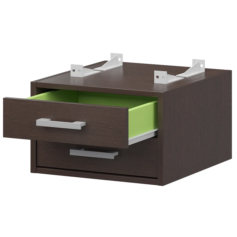 тумба подвесная для столов на м/каркасе гл.600 мм protech амт2-02.60 дуб венге/белый фото