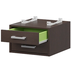 Тумба подвесная для столов на м/каркасе гл.600 мм Protech АМТ2-02.60 Дуб венге/Белый фото