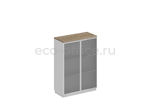 Шкаф для документов средний CITY СИ 319 Дуб Гладстоун светлый / Белый / Белый фото