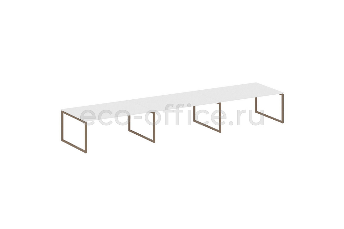 Стол переговорный (3 столешницы) METAL SYSTEM QUATTRO 4x4 40БО.ПРГ-3.5 Белый / Мокко металл  стоимость