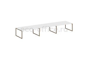 Стол переговорный (3 столешницы) METAL SYSTEM QUATTRO 4x4 40БО.ПРГ-3.5 Белый / Мокко металл фото