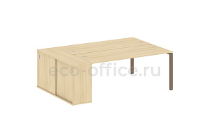 Рабочая станция с опорным шкафом-купе METAL SYSTEM STYLE БП.РС-СШК-1.5 Акация Лорка / Мокко металл фото