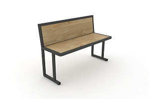 Скамья учебная двухместная DESK DK-1100L Тиквуд Светлый / Антрацит Металл фото