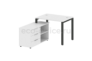 Рабочая станция с опорной тумбой METAL SYSTEM STYLE БП.РС-СТС-2.1 (L) Белый / Антрацит металл фото
