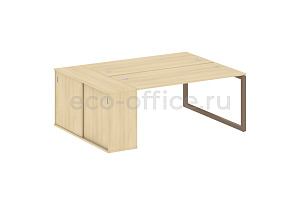 Рабочая станция с опорным шкафом-купе METAL SYSTEM QUATTRO 5x5 50БО.РС-СШК-1.4 Акация Лорка / Мокко металл фото
