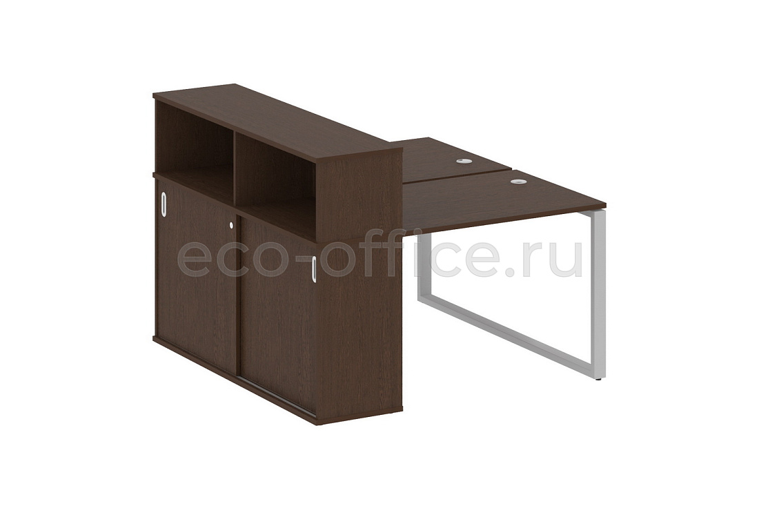 Рабочая станция с опорным шкафом-купе METAL SYSTEM STYLE БО.РС-СШК-2.1 Венге Цаво / Серый металл  стоимость