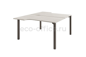 Стол-тандем эргономичный на металлокаркасе SOLUTION D-61 Акация Морава / Трюфель фото