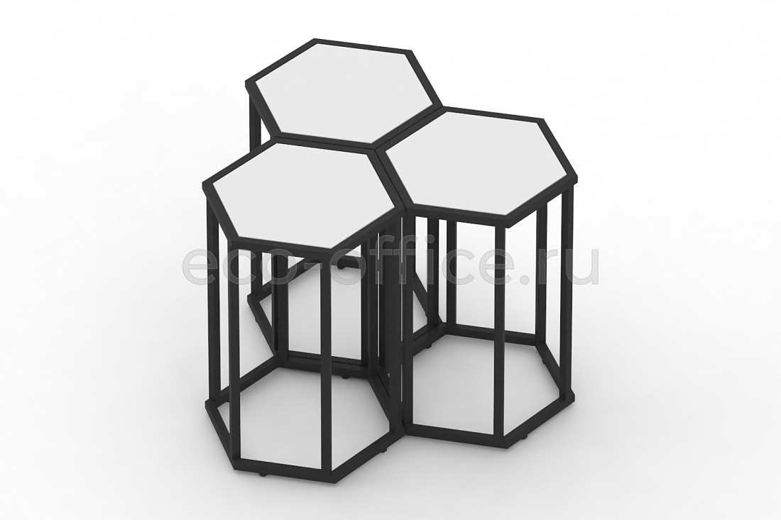 Стол журнальный HEX-600 Белый / Чёрный металл  стоимость