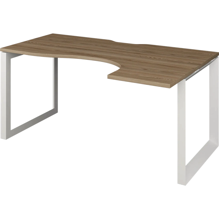 стол эргономичный правый на металлокаркасе protech нтмп.о-060.пр дуб сафари/белый фото