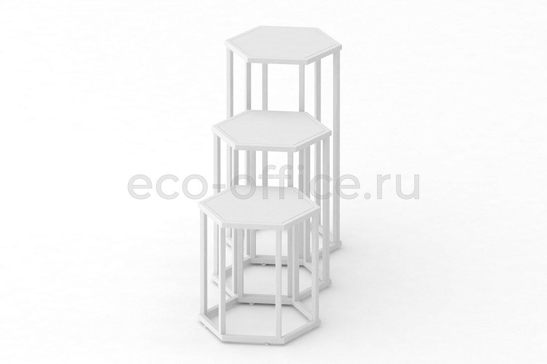 Стол журнальный HEX-800 Белый / Белый металл  стоимость